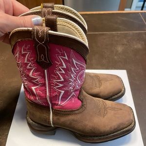 Durango pull on cowboy boots tan/pink size 12